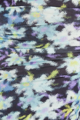 Limited Edition Mavi Cicek Bask?l? Mini Straplez Yaka Esnek Orme Kalem Elbise TWOSS24EL00567 - Trendyolmilla фото 9