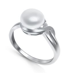 Кольцо с жемчугом (культ.) и куб.цирконием