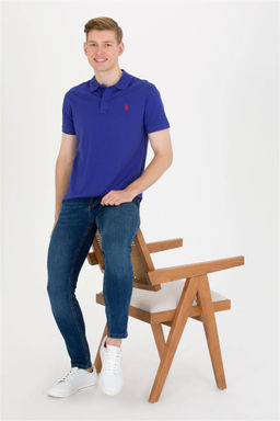 Мужская синяя базовая футболка с воротником-поло Неожиданная скидка в корзине - U.s. polo assn фото 4
