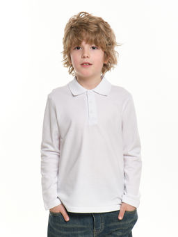 Футболка поло для мальчика в школу белый 22-1755 белый - Mini maxi фото 5