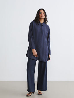 Oversize Modal Kar???ml? Kad?n G?mlek Tunik