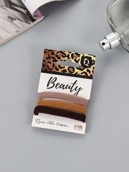 Цена за 8 шт. Резинки для волос «Трио», набор 3 шт., 5.5 см, коричневые оттенки