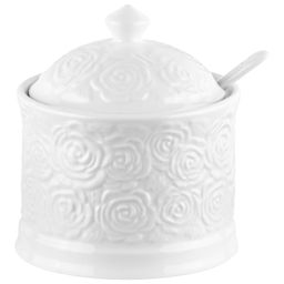 Сахарница 270 мл 9*9*10 см "Розы" + ложка
