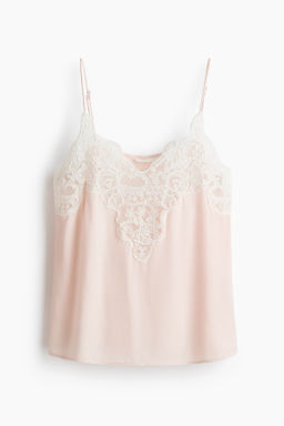 Top de tirantes espagueti con detalle de encaje - H&m фото 3