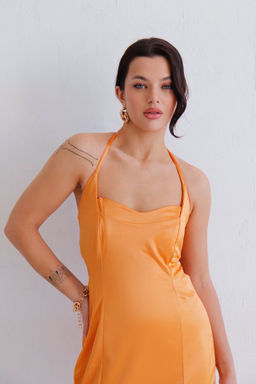11354 Платье с открытой спинкой оранжевое - Martichelli фото 11