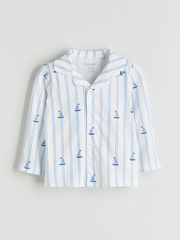 Resort Yaka ?izgili Erkek Bebek Pijama Tak?m