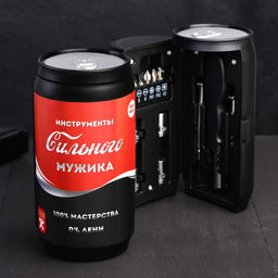 Подарочный набор инструментов в банке Инструменты сильного мужика, 13 предметов
