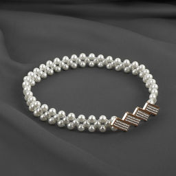 Цена за 2 шт. Подхват для штор Кирпичики, жемчуг на резинке, 2,2 7,5 см, 2 45 см, цвет белый/золотой - Арт узор фото 2