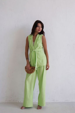 Брючный костюм с жилетом светло-фисташковый - Martichelli фото 7