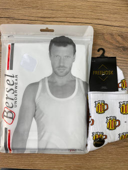 PND085 Подарочный набор: носки, майка БЕЛЫЙ