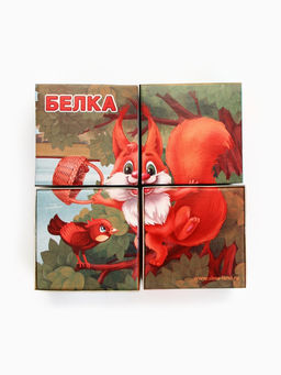 Цена за 2 шт. Кубики «Лесные животные», по методике Монтессори, 4 шт., 3+