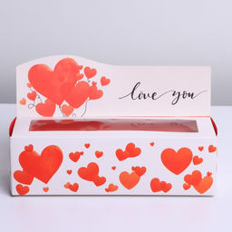 Цена за 5 шт. Коробка для макарун кондитерская, упаковка, « Love you», 18×5.5×5.5 см