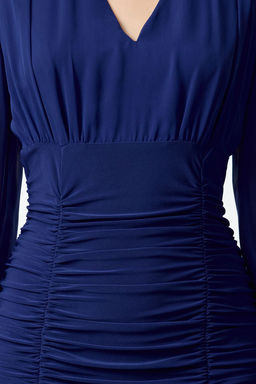 TRENDYOLMILLA Murdum Duz Buzgu / Drape Mini Dokuma Elbise TWOAW23EL01044  фото 3