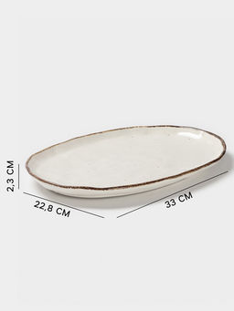 Блюдо сервировочное Magistro Alpine Frost, 33×22.8×2.5 см, овальное, фарфор, белое