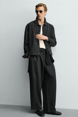 PANTAL?N FLUIDO PLIEGUES / Negro - Zara фото 5