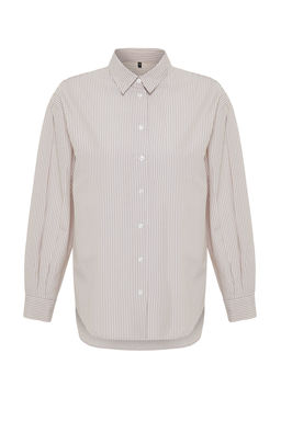 TRENDYOLMILLA Mavi Cizgili Oversize/Genis Kal?p Dokuma Gomlek TWOSS23GO00144  фото 15