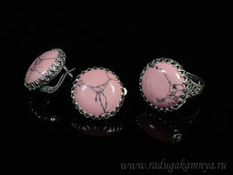 Кольцо Серьги с кахолонгом (имитация), размер 20