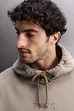 SUDADERA LAVADA RELAXED FIT TRAINING / Marr?n claro - Zara фото 12