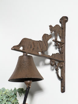 Колокол сувенирный чугун "Такса и кот" 28х25х10,5 см