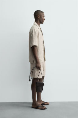 100% LINEN RELAXED FIT BERMUDA SHORTS - Zara фото 12