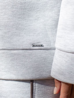 Худи Vilatte из футера серый меланж  фото 4