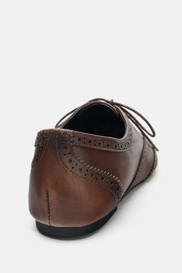 FLAT LEATHER BROGUES - Zara фото 4