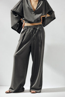LINEN BLEND TROUSERS - Zara фото 10