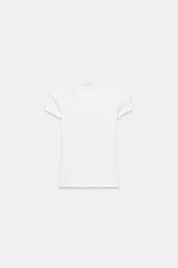 CAMISETA RIB MANGA CORTA / Blanco