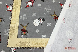 Рогожка Новогодний переполох цв.серый, СОРТ2, ш.1.5м, хлопок-100%, 165гр/м.кв - Купава фото 4