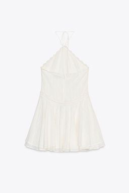 RUFFLED HALTER SHORT DRESS - Zara фото 5