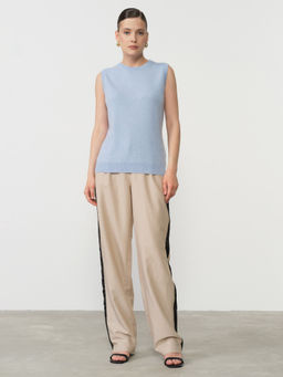 Кофта из кашемира KW030190-E голубая 520