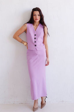 12514 Костюм с юбкой лавандовый - Martichelli фото 5