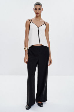 CONTRAST TRIM TROUSERS - Zara фото 12