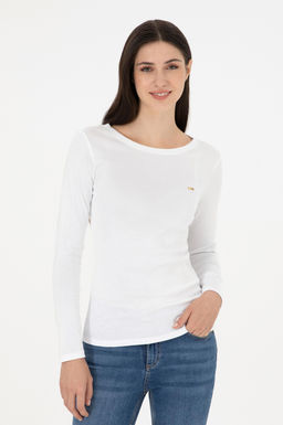 Женский белый свитшот с круглым вырезом Неожиданная скидка в корзине