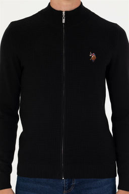 Мужской черный базовый трикотажный кардиган - U.s.polo assn фото 7