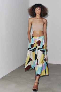 ZW COLLECTION PRINTED MIDI SKIRT - Zara фото 9