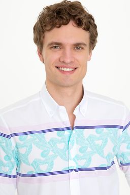 U. S. Polo Assn Мужская белая рубашка с длинным рукавом - U.s. polo assn фото 2