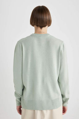 Свитер обычного кроя с круглым вырезом - Defacto фото 6