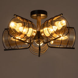 Светильник потолочный BayerLux «Моана», люстра 5хЕ27, 40 Вт, чёрный 43×14×21 см