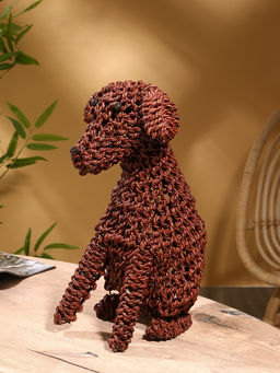 Сувенир плетёный «Собака», 45×28×46х см, сиграсс, тёмный