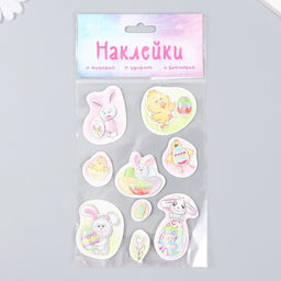 Наклейка картон 2 слоя Пасхальные зайчики и цыплята 17х12 см - Simaland фото 4