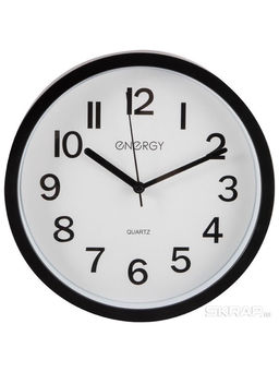 Часы настенные классические ENERGY ЕС-139, бесшумные, плавный ход, d=22 см, чёрные