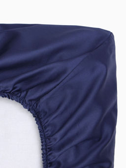 Простыня на резинке Этель 160*200*25 см, цв. синий,100% хлопок, мако-сатин, 114г/м2  фото 9