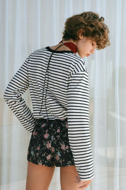FLORAL JACQUARD MINI SHORTS - Zara фото 4