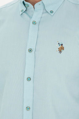 Мужская мятная базовая рубашка с длинным рукавом - U.s. polo assn фото 7