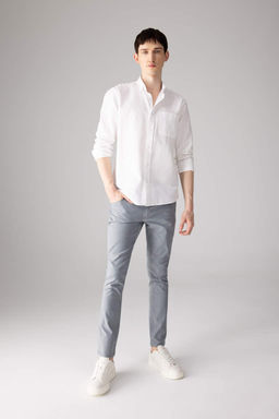 Брюки-чиносы узкого кроя из парусины - Defacto фото 2