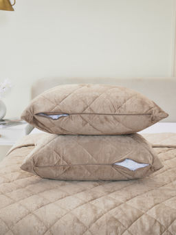 Набор покрывало и чехлы на подушку - Кристалл, цвет бежевый 200х220