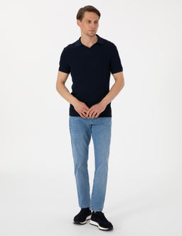Lacivert Slim Fit Polo Yaka Triko Ti__rt - Pierre cardin фото 4