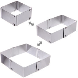 Цена за 2 шт. Форма для салата регулируемая "Квадрат"10*10*5см (до 17см)