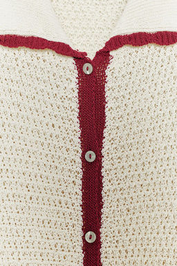 KNITTED POLO CARDIGAN - Zara фото 7